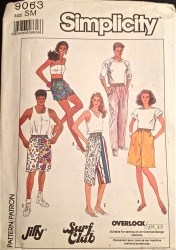 9063 SIMPLICITY HIM HER  ELASTIC WAIST PANTS, SHORTS LENGTHS PATTERN XL,or MEDIUM choice